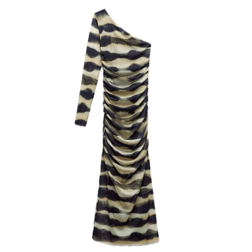 Tie-dye print tulle dress